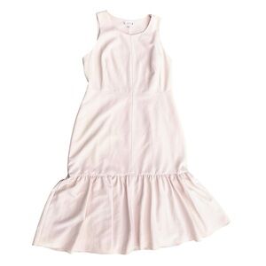 NANETTE LEPORE Ruffle Hem Midi Dress, Size 14, Light Blush, Flounce Sleeveless